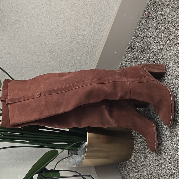 Madewell The Jimi Brown Suede Over The Knee Foldable High Boots Western Boho - Picture 4 of 16